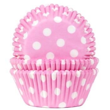 Cupcake Backförmchen - Rosa mit weissen Punkten